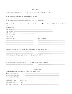 Bài tập Toán 6 học kỳ 1